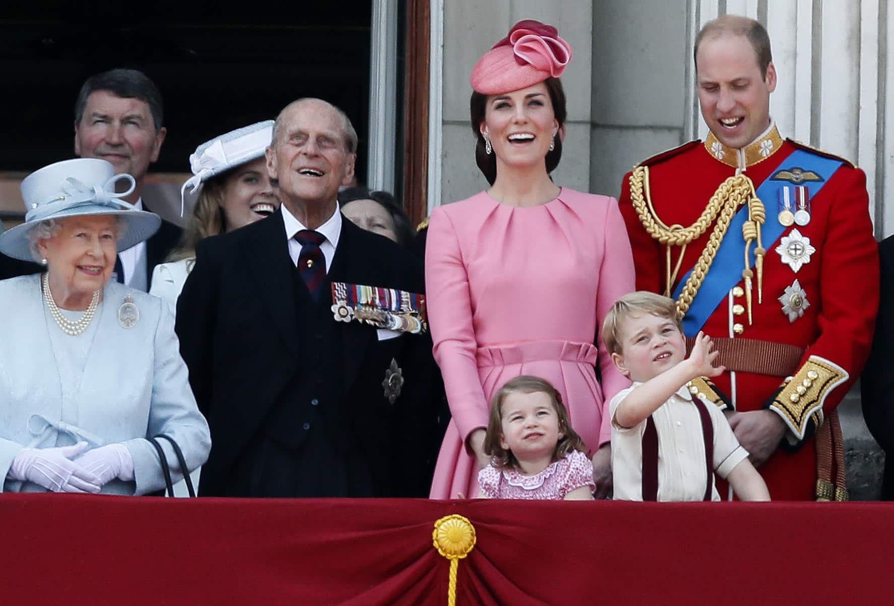 Queen Elizabeth, Prinz Philip, Herzogin Kate und Prinz William