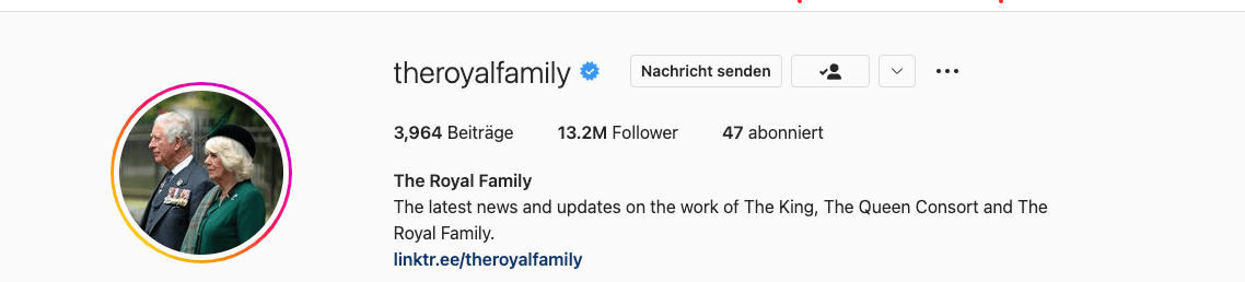 Camilla und Charles zieren das Instagram-Profil