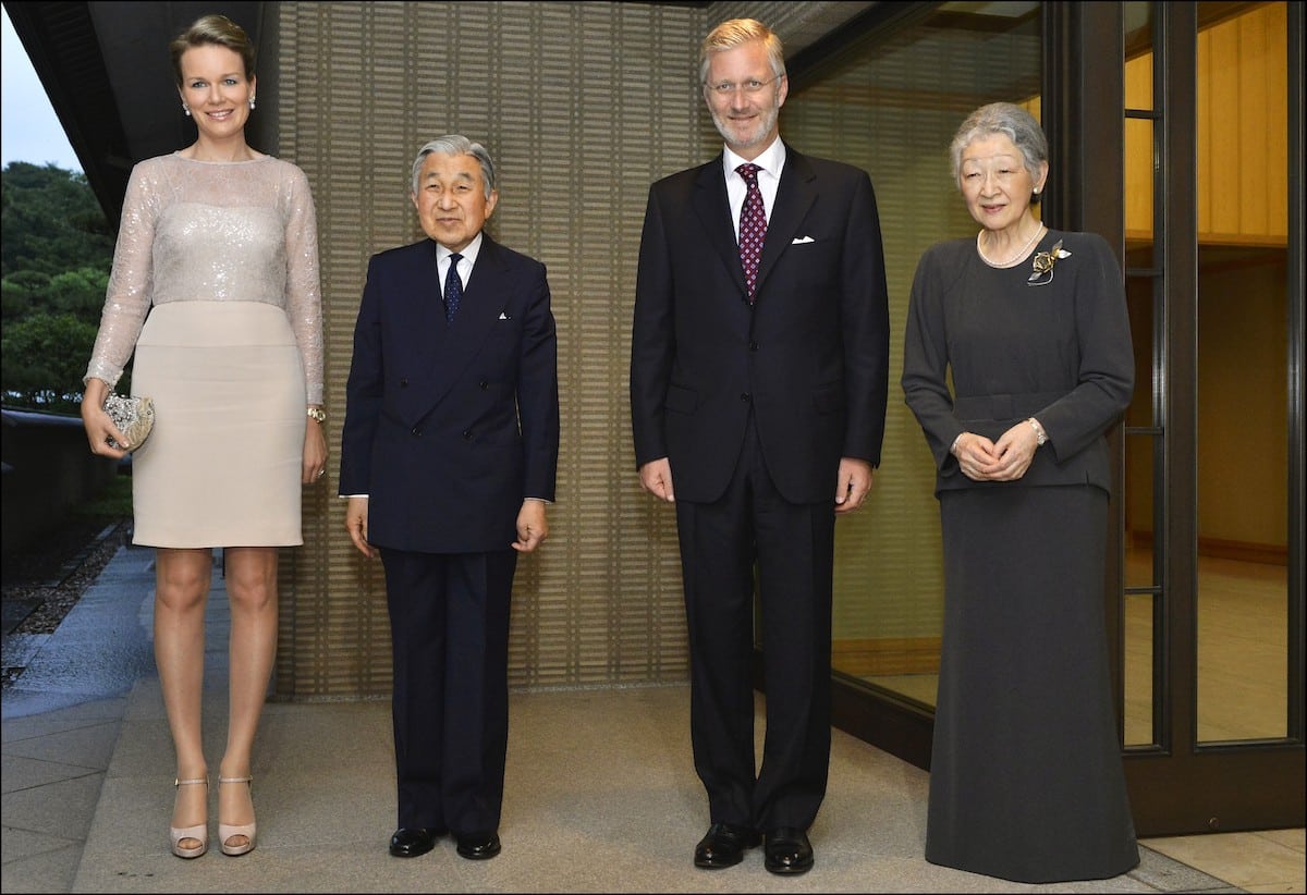 Königin Mathilde und Ex-Kaiser Akihito
