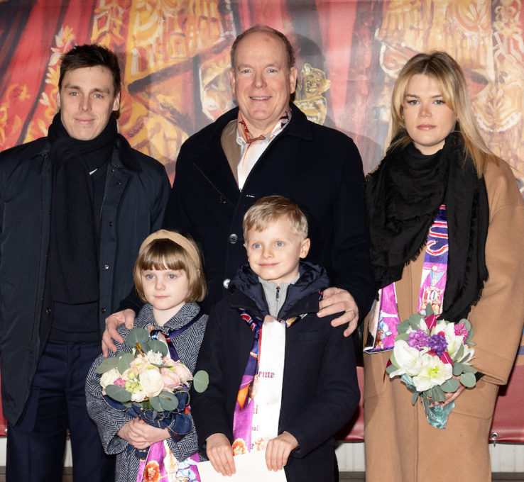 Fürst Albert mit Louis Ducruet, Camille Gottlieb, Prinz Jacques und Prinzessin Gabriella