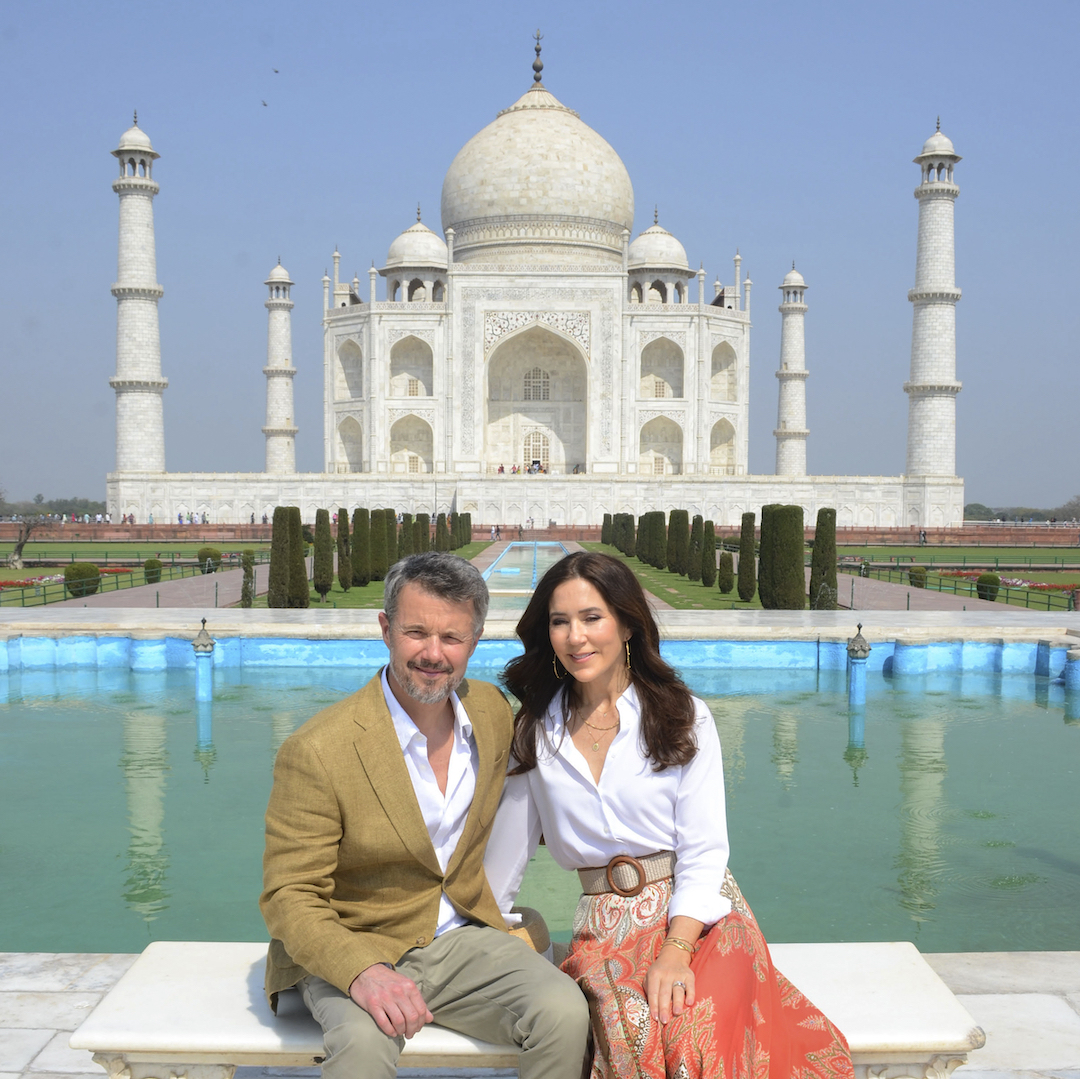 Kronprinzessin Mary und Kronprinz Frederik vor dem Taj Mahal