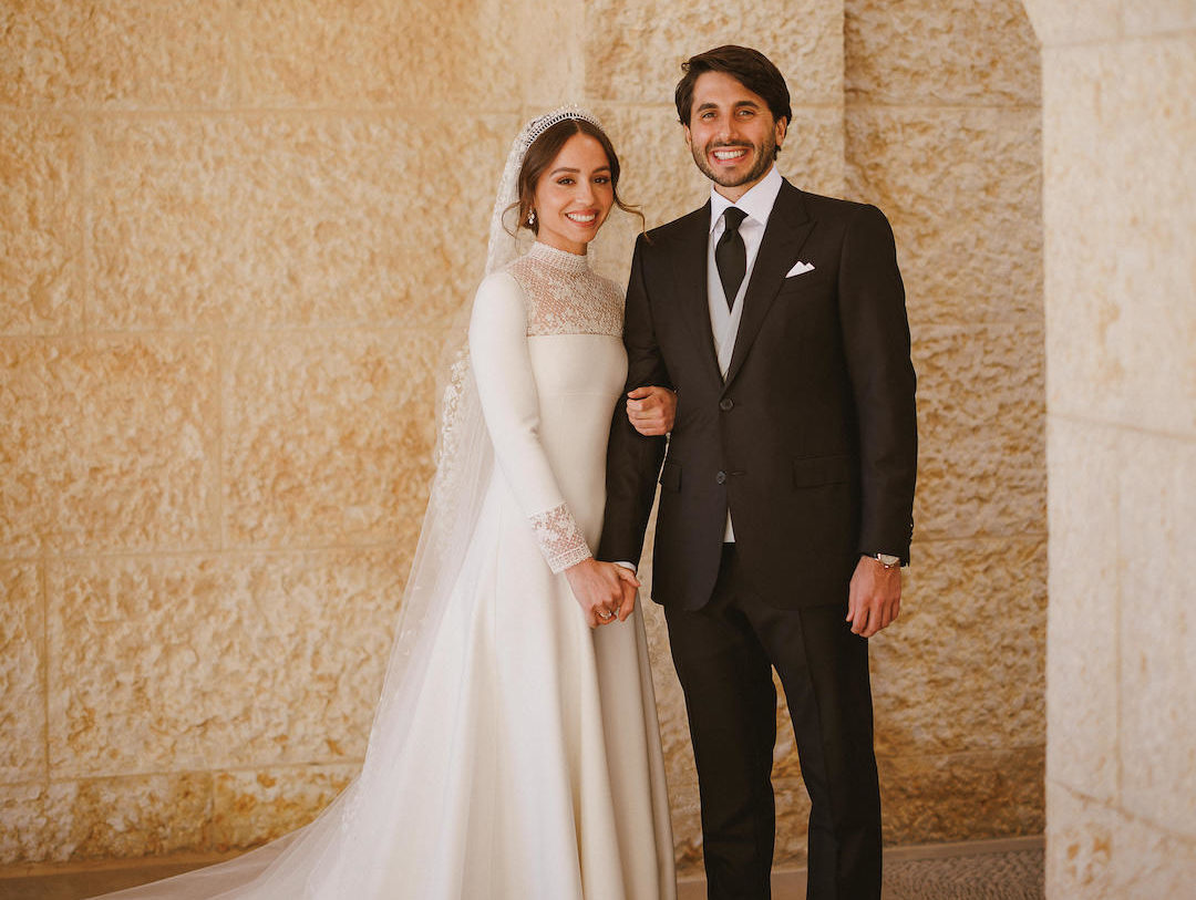 Das frisch verheiratete Brautpaar im jordanischen Königshaus