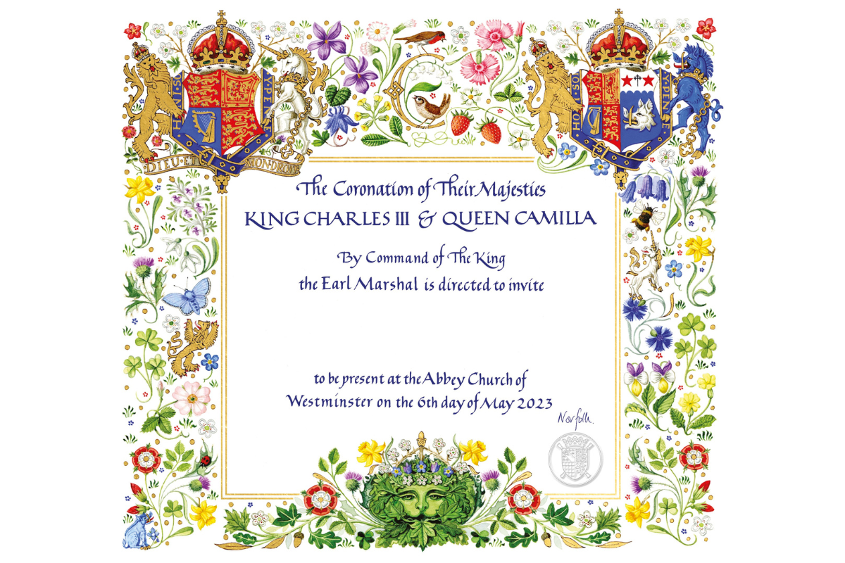 Die offizielle Einladung zur Krönung von König Charles