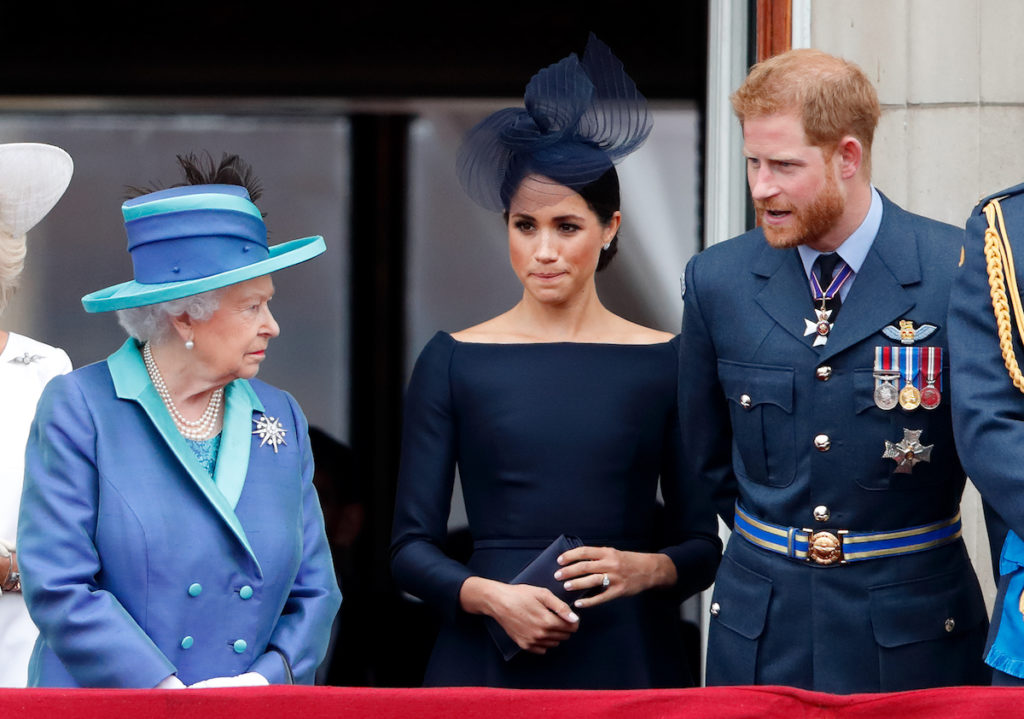 Prinz Harry und Herzogin Meghan mit Queen Elizabeth