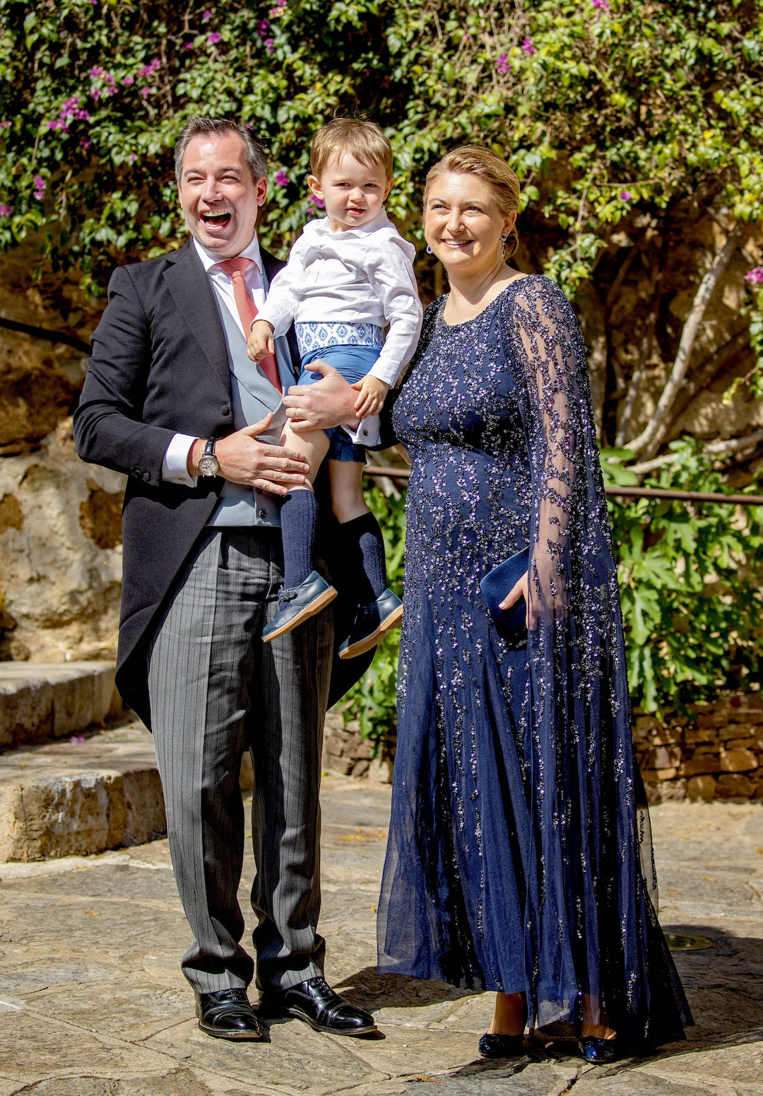 Guillaume und Stephanie von Luxemburg mit Prinz Charles