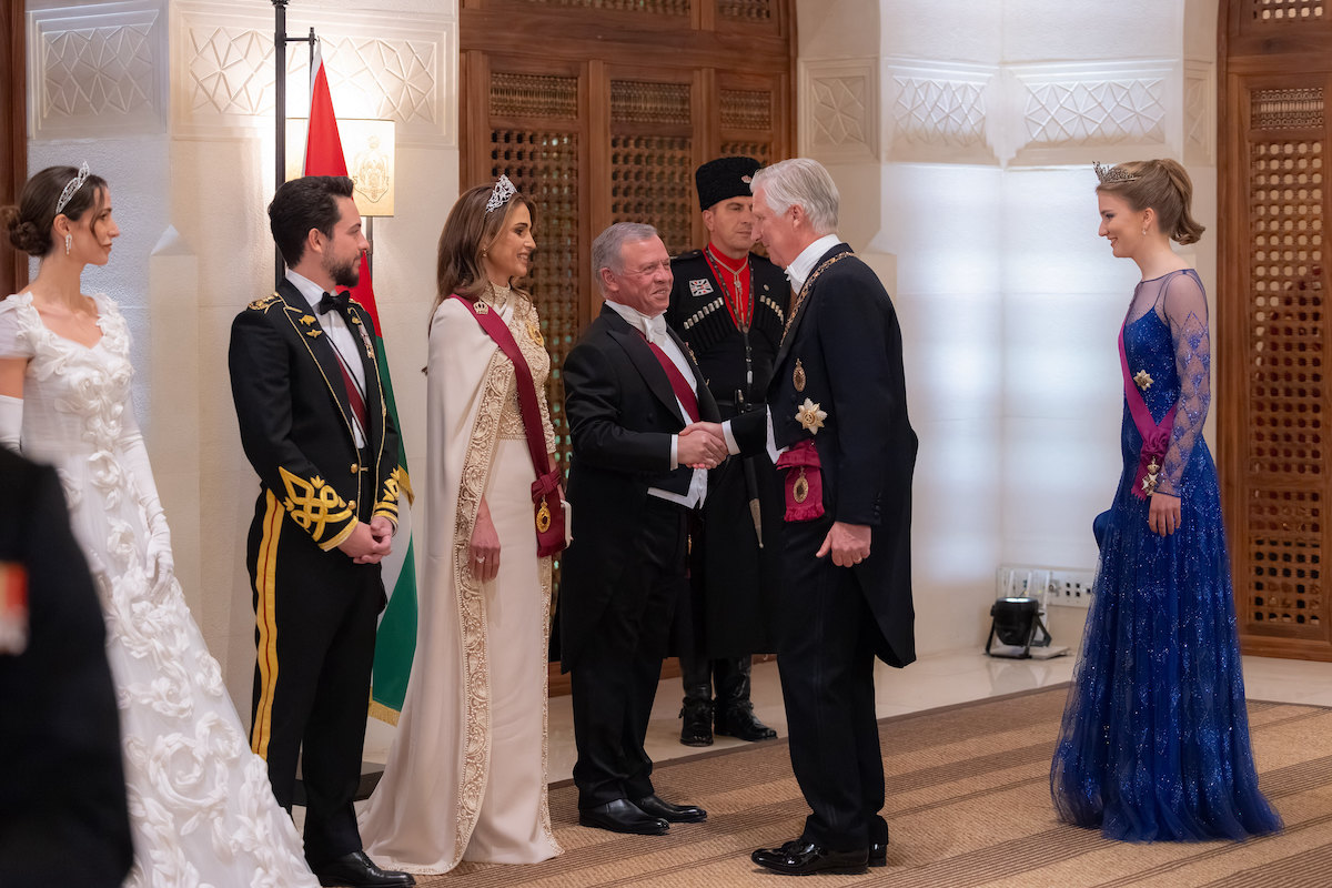 König Philippe und Prinzessin Elisabeth gratulieren der jordanischen Königsfamilie bei der Hochzeit