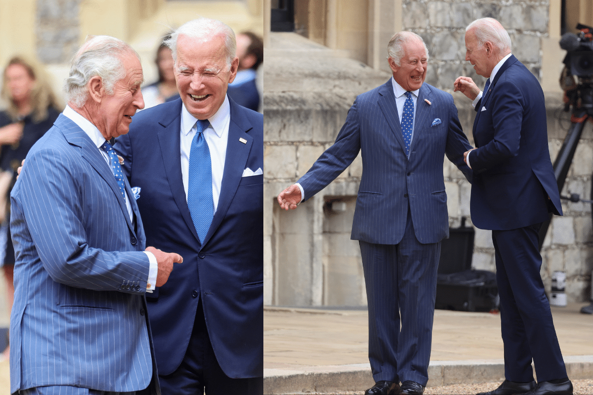 König Charles und Joe Biden auf Schloss Windsor