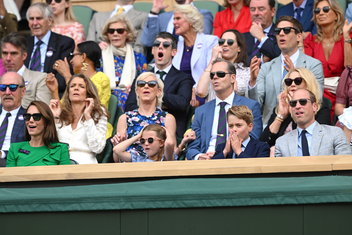 Prinzessin Kate, Prinzessin Charlotte, Prinz George, Prinz William in Wimbledon