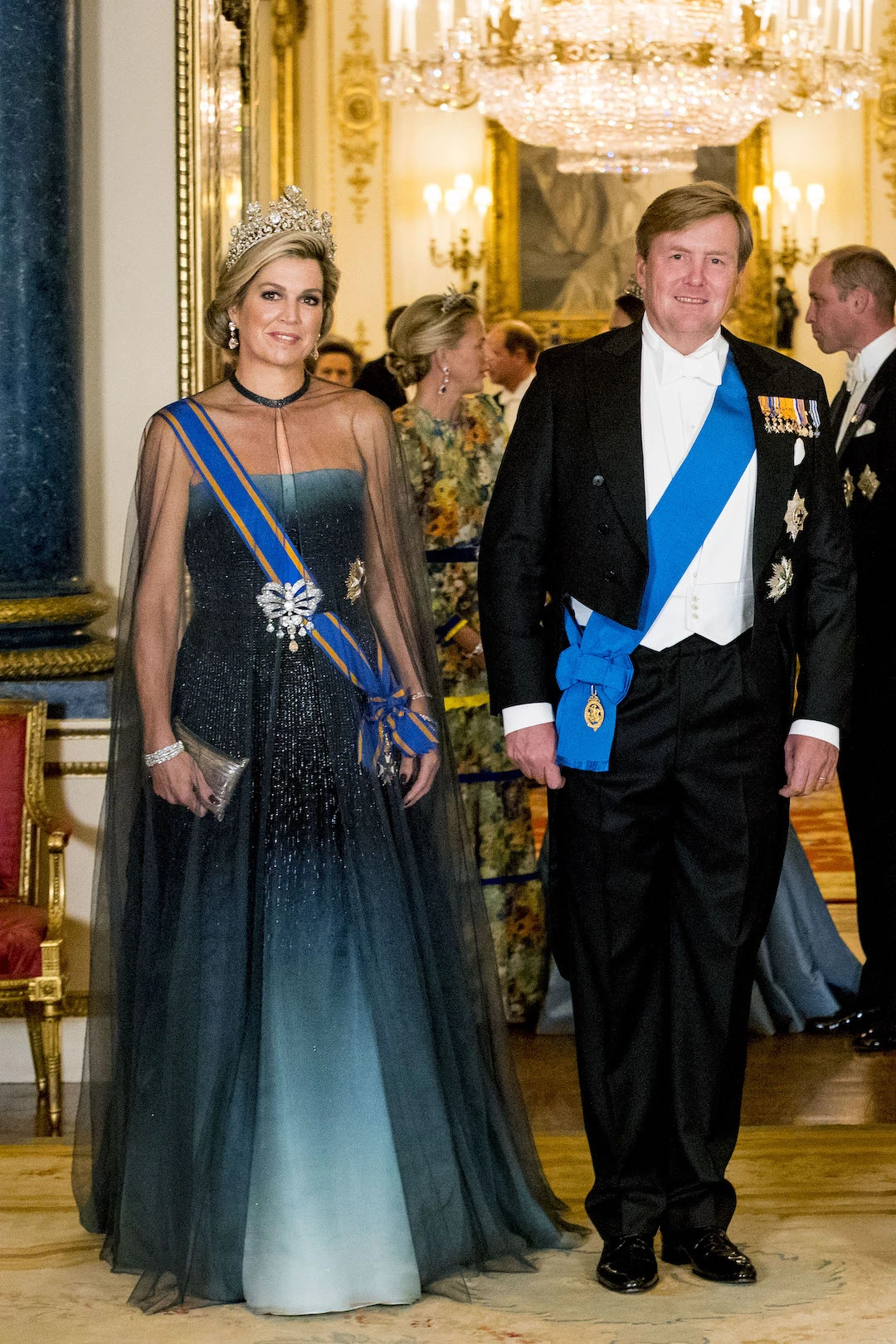 23. Oktober 2018: Das niederländische Königspaar besucht ein Staatsbankett im Buckingham Palast. Maxima trägt wieder eine Kreation von Jan Taminiau © Patrick van Katwijk/Getty Images
