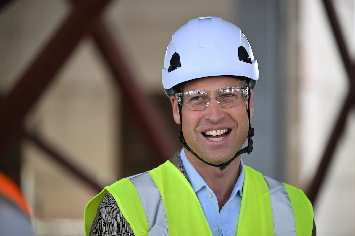 13. September 2023: Prinz William besucht eine Baustelle in West London. Mit den Arbeitern sprach der Royal psychische Gesundheit. © Justin Tallis - WPA Pool/Getty Images