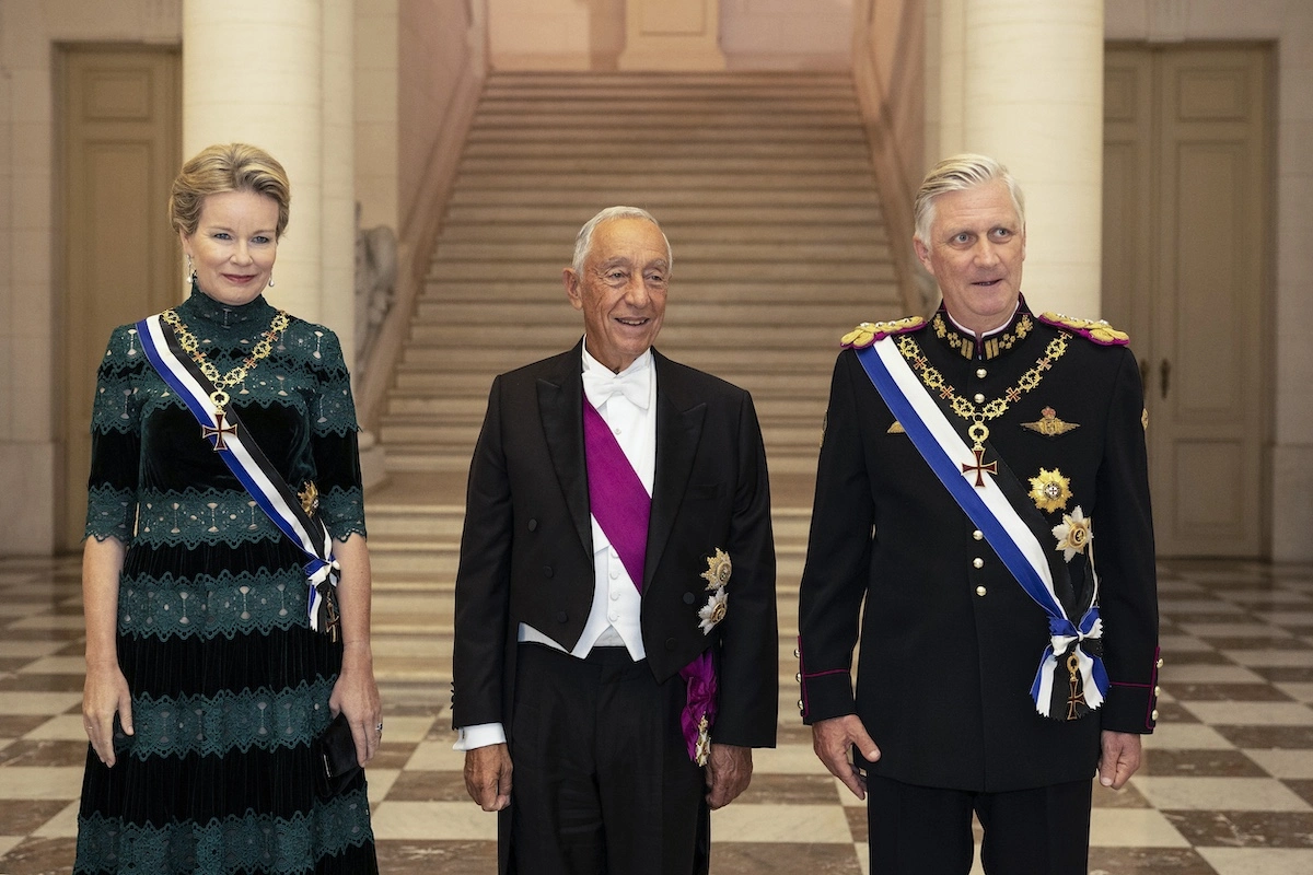 Königin Mathilde und König Philippe mit arcelo Rebelo de Sousa