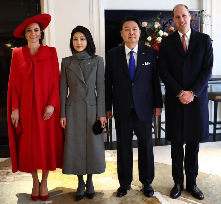 Prinzessin Kate und Prinz William mit Yoon Suk Yeol und seiner Frau Kim Keon Hee im Novemer 2023