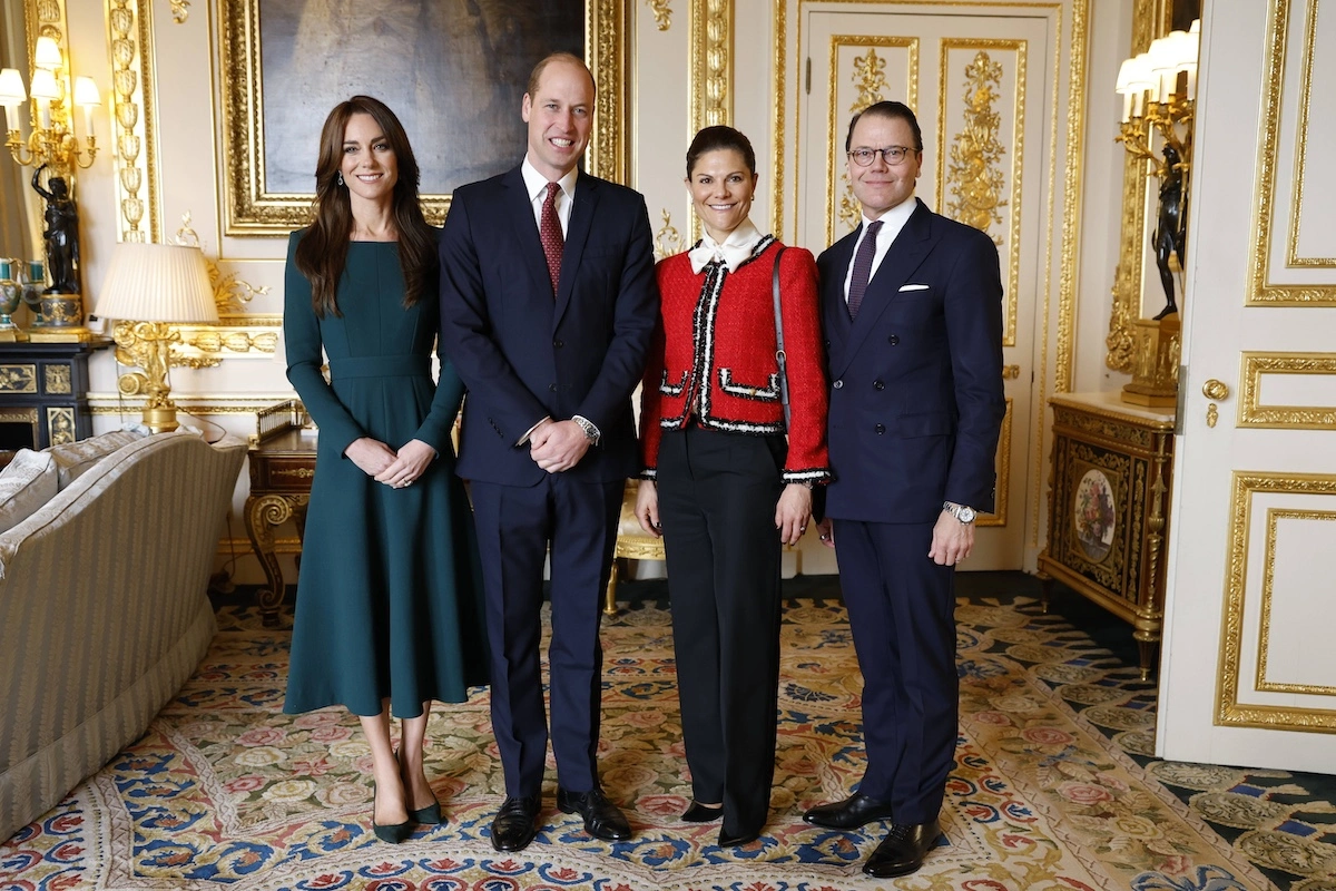 Prinz William und Prinzessin Kate empfangen Prinz Daniel und Kronprinzessin Victoria von Schweden auf Schloss Windsor. 