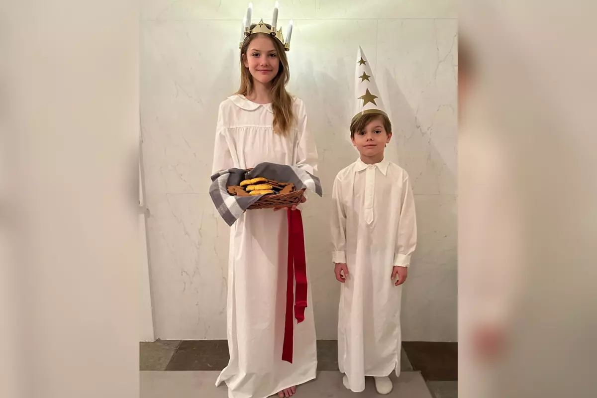 Prinzessin Estelle von Schweden und Prinz Oscar feiern das Luciafest