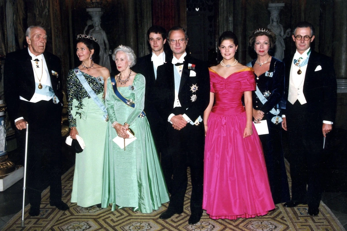 Kronprinz Frederik mit der schwedischen Köngisfamilie