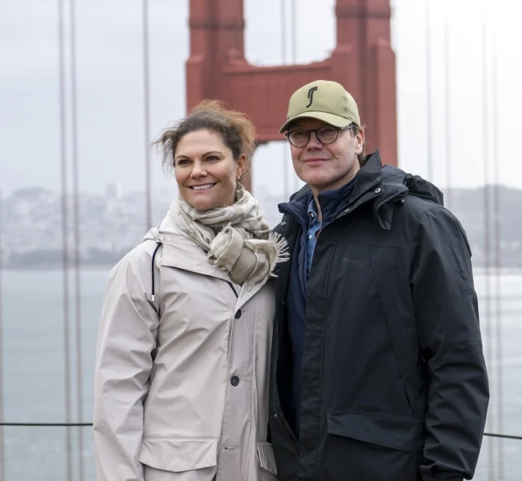 Kronprinzessin Victoria und Prinz Daniel vor der Golden Gate Bridge in San Francisco.