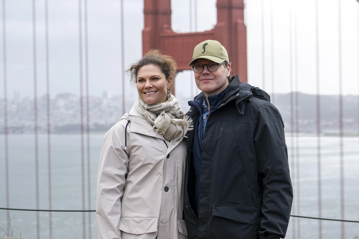 Kronprinzessin Victoria und Prinz Daniel vor der Golden Gate Bridge in San Francisco. 