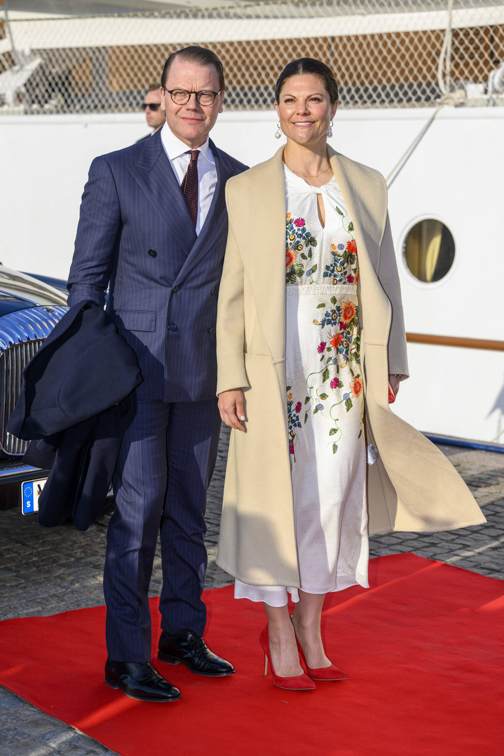 Kronprinzessin Victoria und Prinz Daniel auf dem Weg zum Abschiedsessen auf die Dannebrog