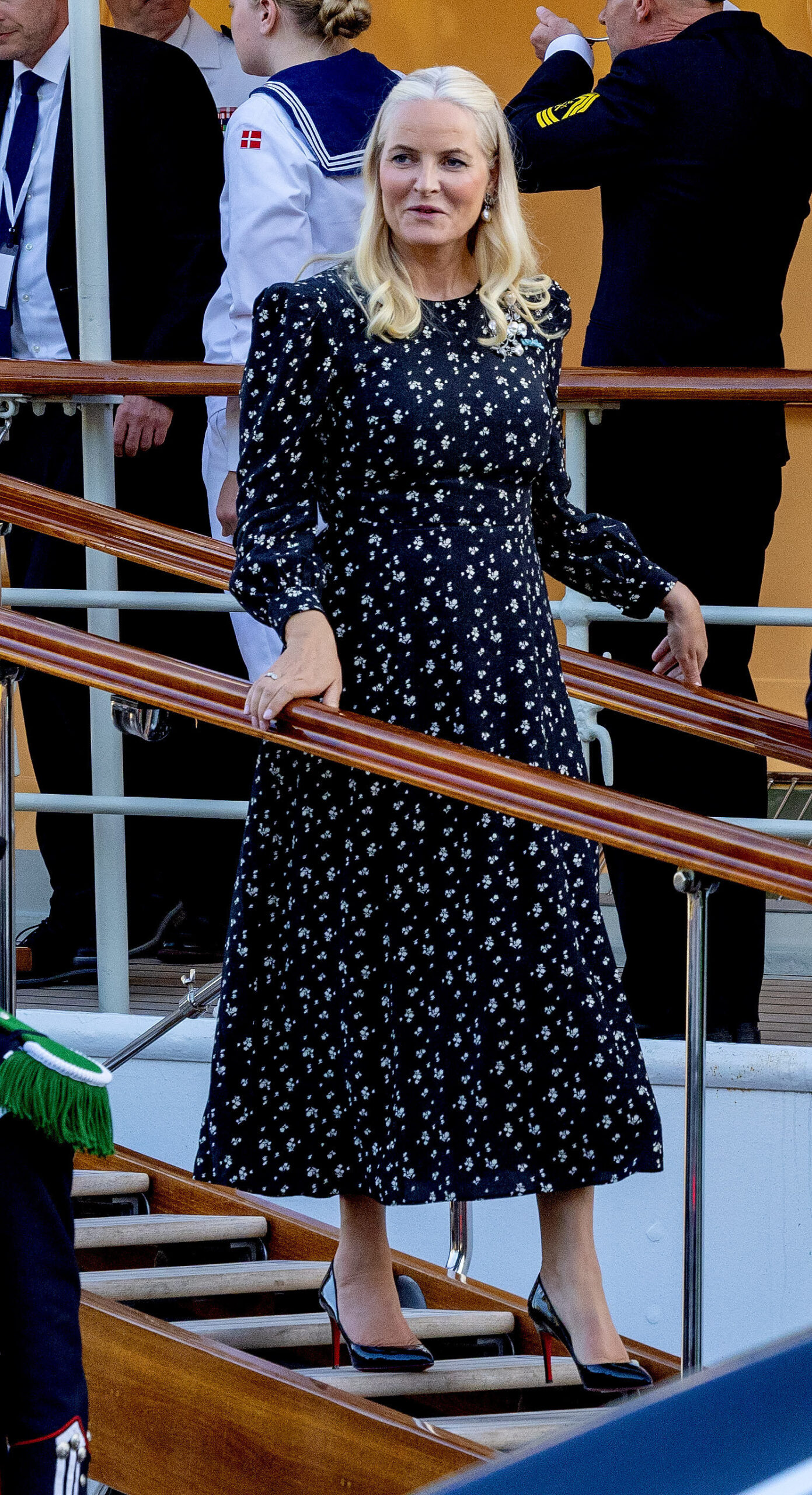 Der Look von Kronprinzessin Mette-Marit beim Abschiedsessen.