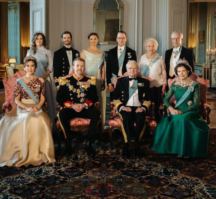 Das dänische Königspaar und die schwedische Königsfamilie beim Staatsbesuch im Mai 2024