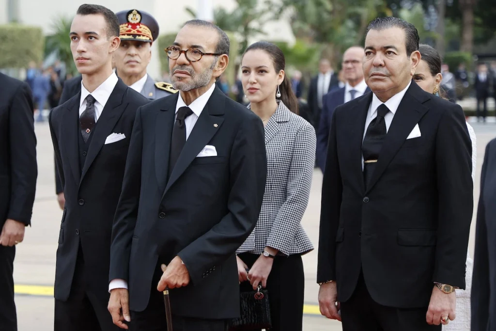 König Mohammed mit Sohn Kronprinz Moulay El Hassan und Tochter Prinzessin Lalla Khadija 