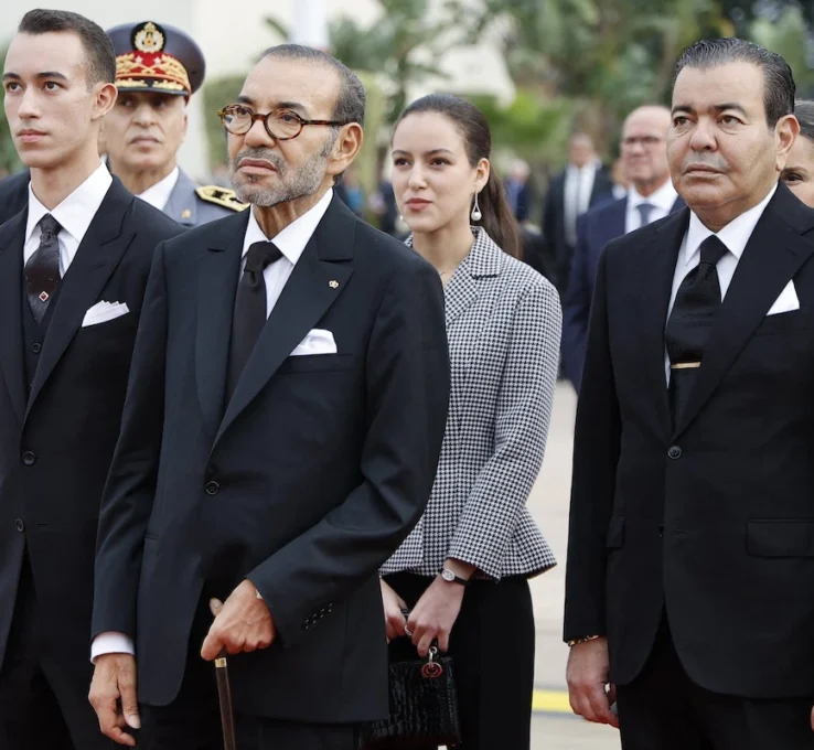 König Mohammed mit Sohn Kronprinz Moulay El Hassan und Tochter Prinzessin Lalla Khadija