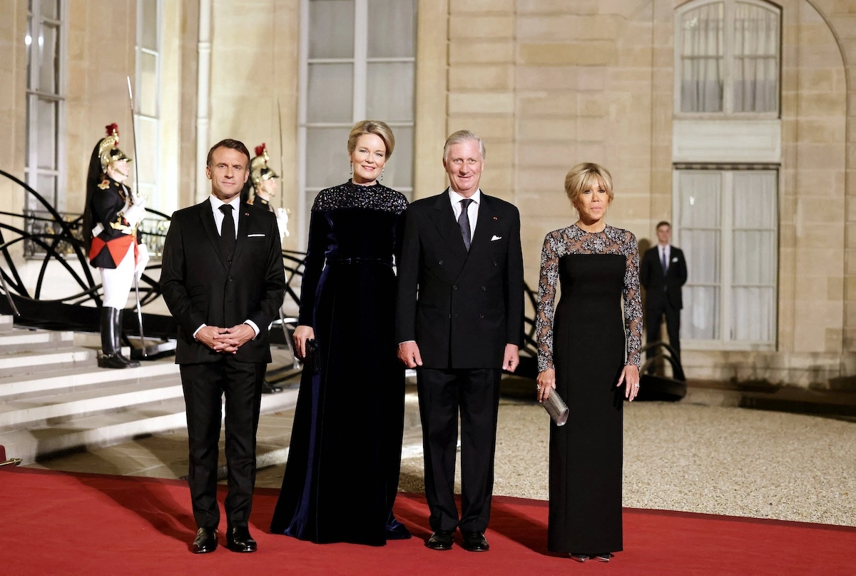 Das belgische Königspaar beim Staatsbankett in Frankreich