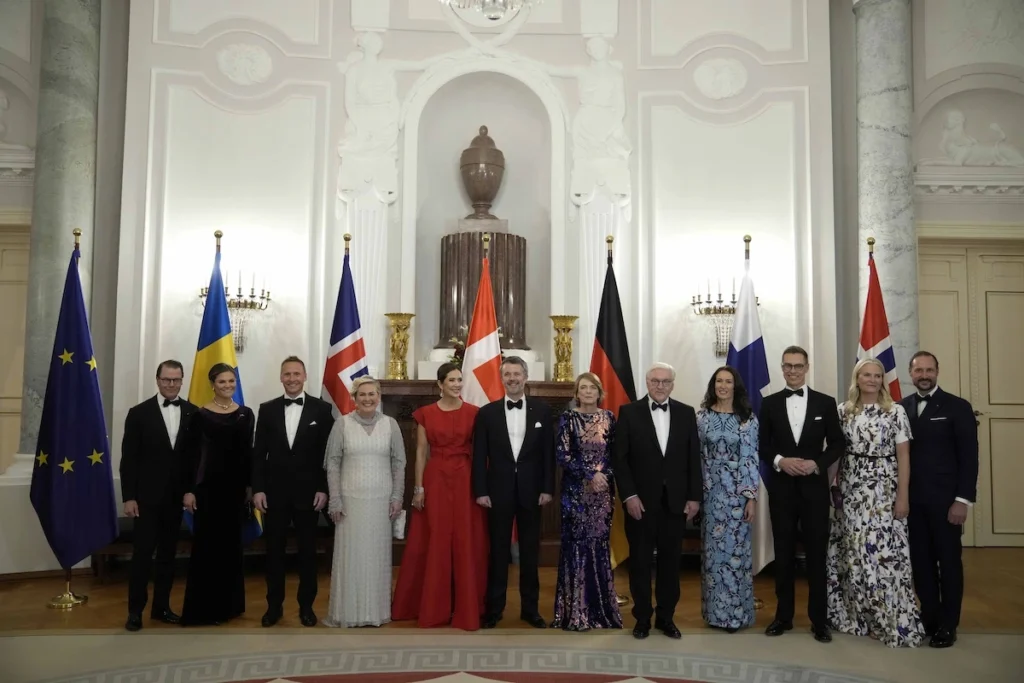 Die skandinavischen Royals mit Bundespräsident Steinmeier und First Lady Büdenbender