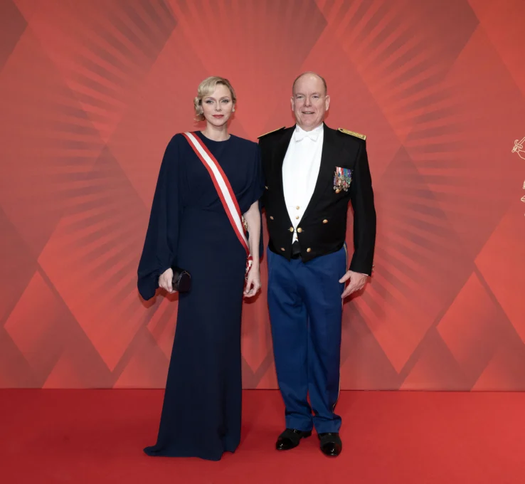 Fürstin Charlène und Fürst Albert am Abend des Nationalfeiertags