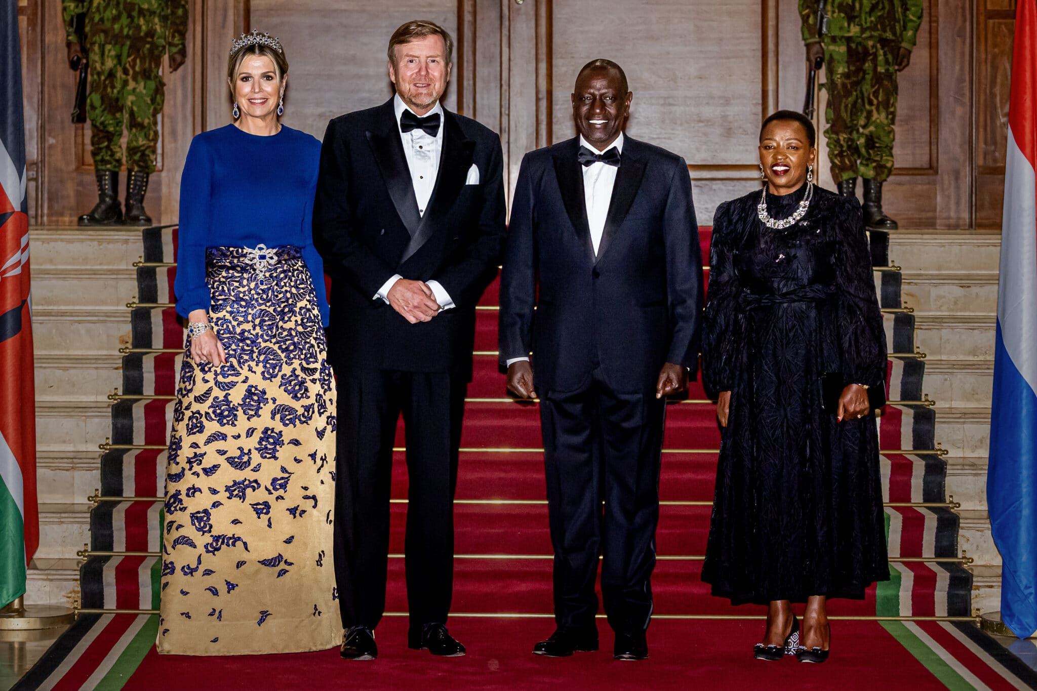 Königin Maxima und König Willem-Alexander mit Präsident Ruto beim Staatsbankett in Kenia